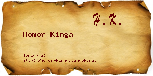 Homor Kinga névjegykártya